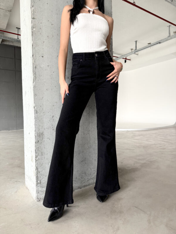 M-43 BLACK High-Waist Flared Jeans