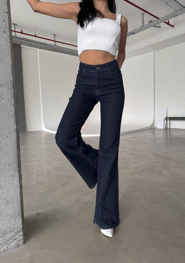 M-43 DARK BLUE High-Waist Flared Jeans