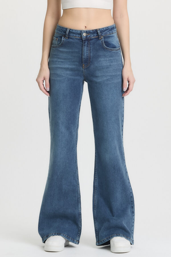 M-43 BLUE High-Waist Flared Jeans