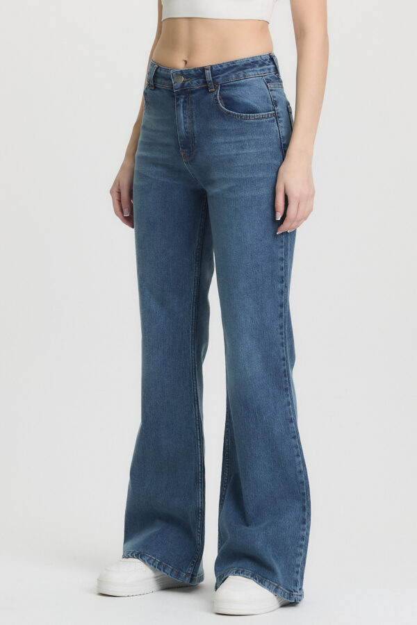 M-43 BLUE High-Waist Flared Jeans