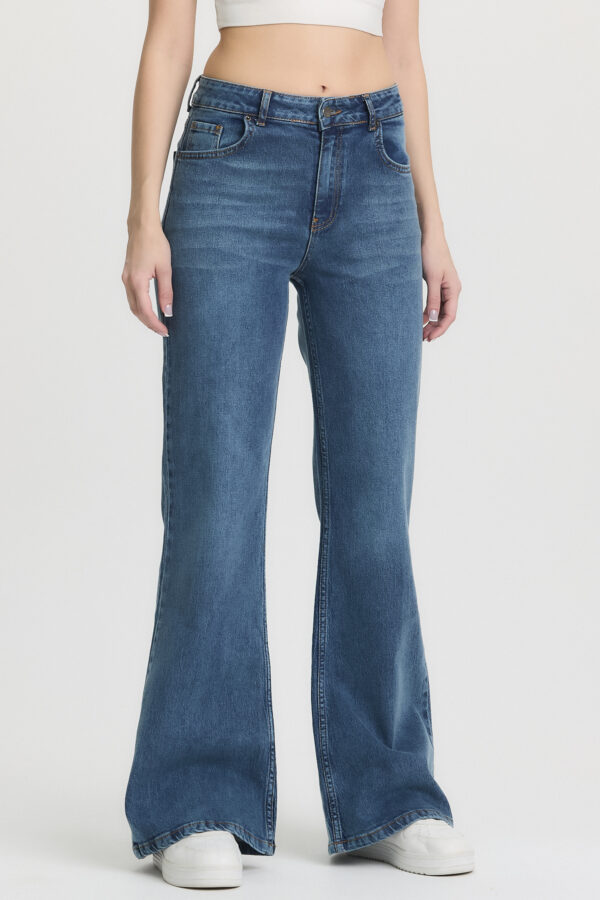 M-43 BLUE High-Waist Flared Jeans