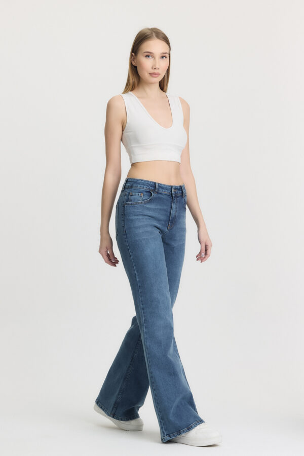 M-43 BLUE High-Waist Flared Jeans