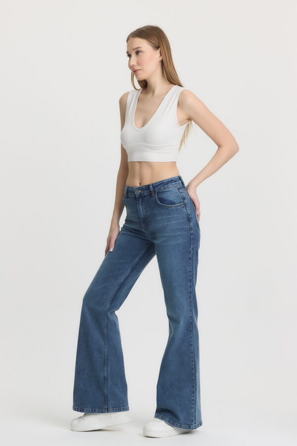 M-43 BLUE High-Waist Flared Jeans