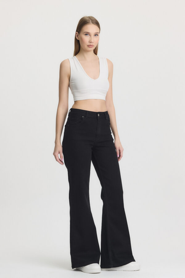 M-43 BLACK High-Waist Flared Jeans