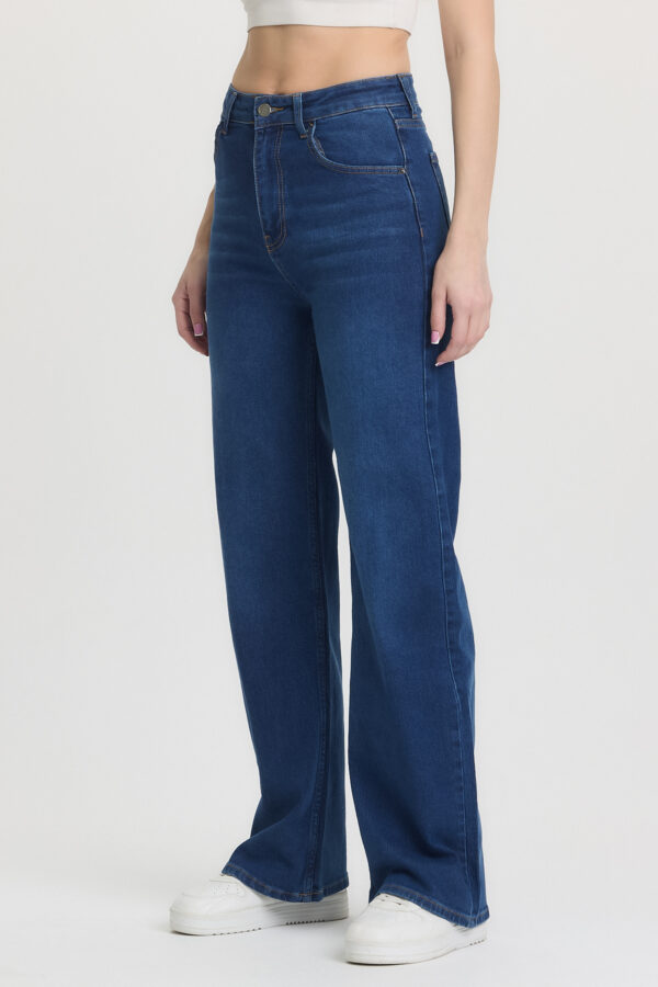 M-46 BLUE Wide-Leg High-Waist Jeans