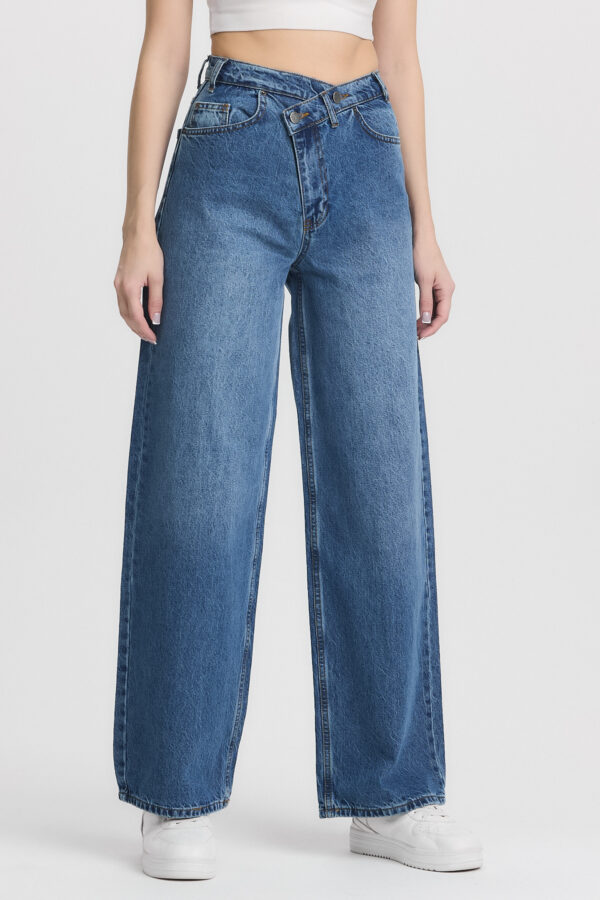 M-49 BLUE Crossover Wide Leg Jeans