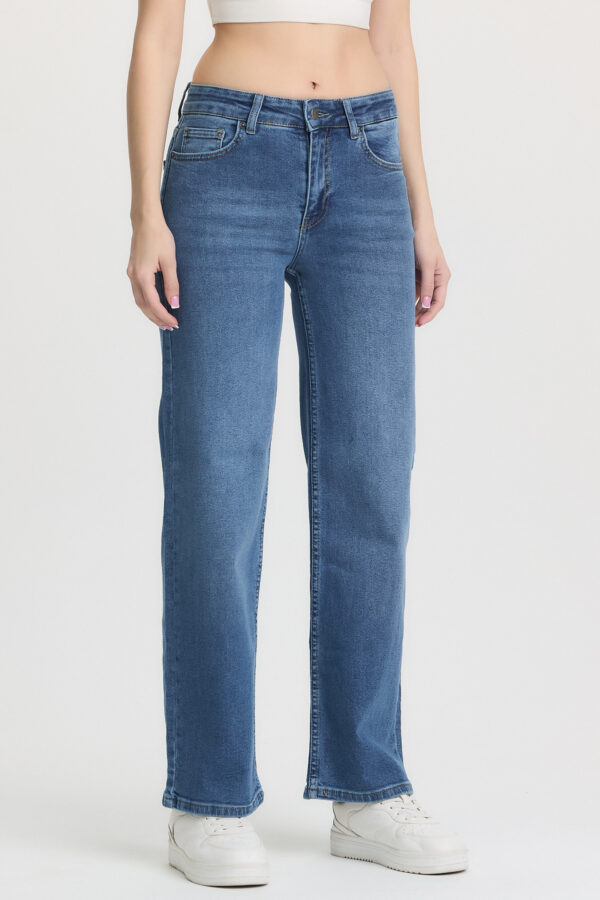 M-53 Blue Classic Straight Wide-Leg Jeans