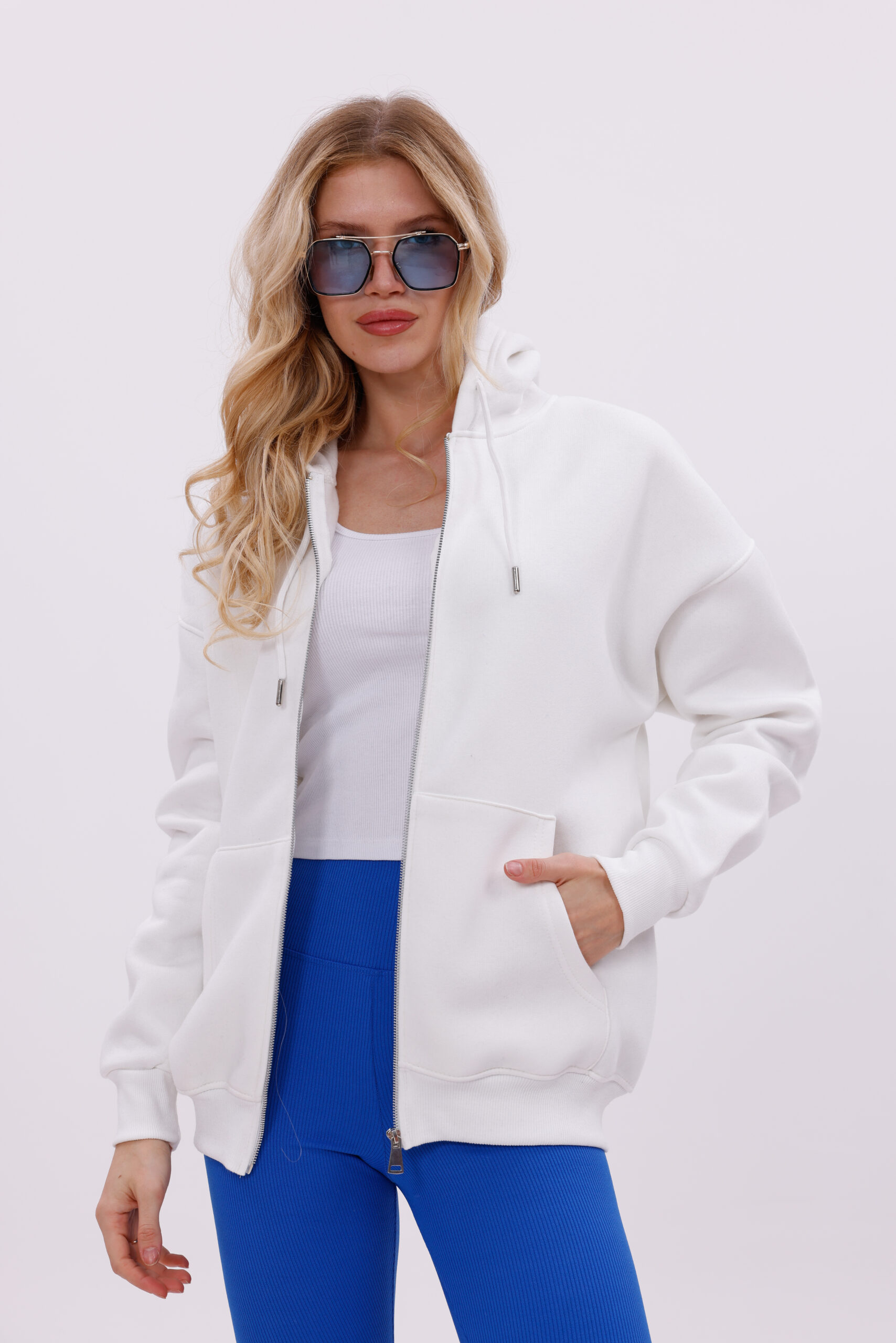 (Off-White) Zip-Up Hoodie