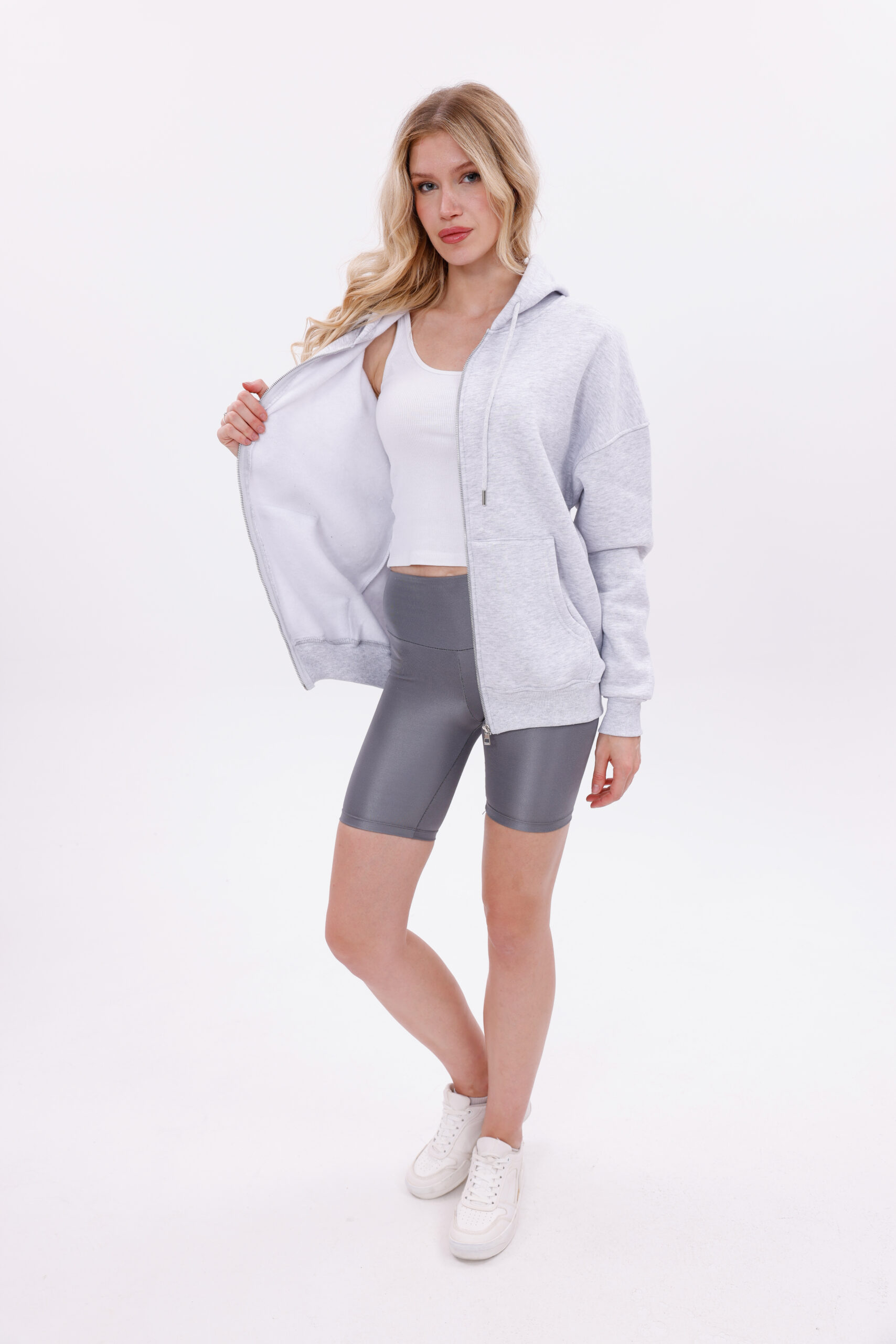 (GRAY) Zip-Up Hoodie